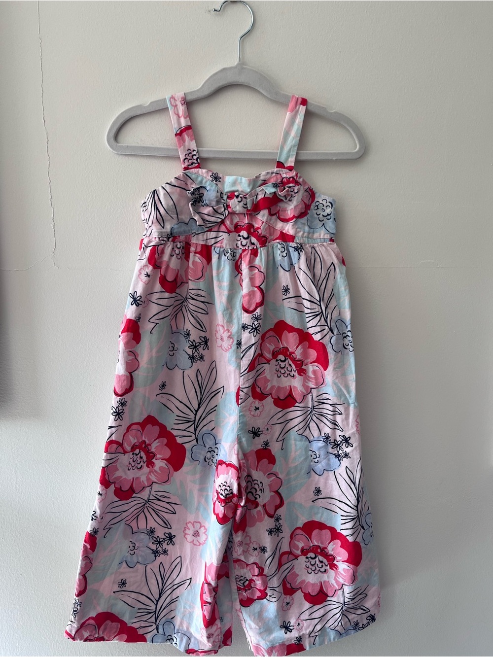 Janie and Jack | Floral Poppy Romper | Size 5